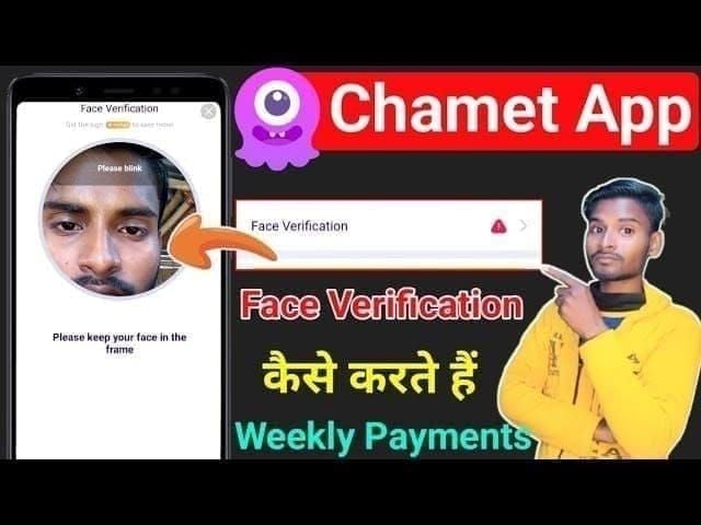 Chamet face verification guide showing liveness actions nod blink head shake