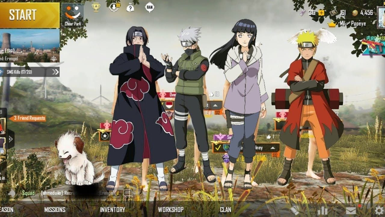 Скин Naruto Uzumaki в PUBG Mobile с эмоцией Rasengan