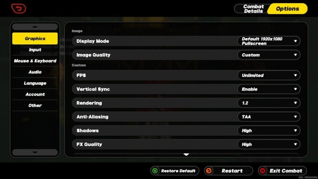 Zenless Zone Zero graphics settings menu low-end configuration