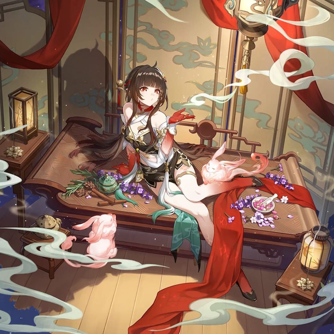 Honkai Star Rail Lingsha character artwork as Fire Abundance sustain with Break amplification
