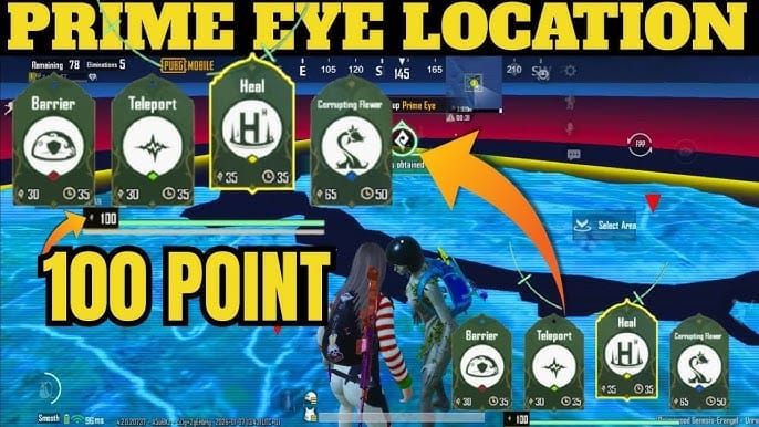 Скриншот способности Prime Eye в PUBG Mobile с отображением врагов на мини-карте