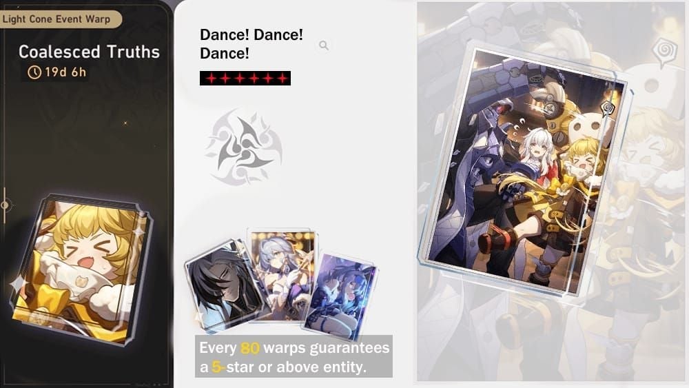 Honkai Star Rail 3.8 Phase 2 Light Cone Event Warp banner UI with pity counter