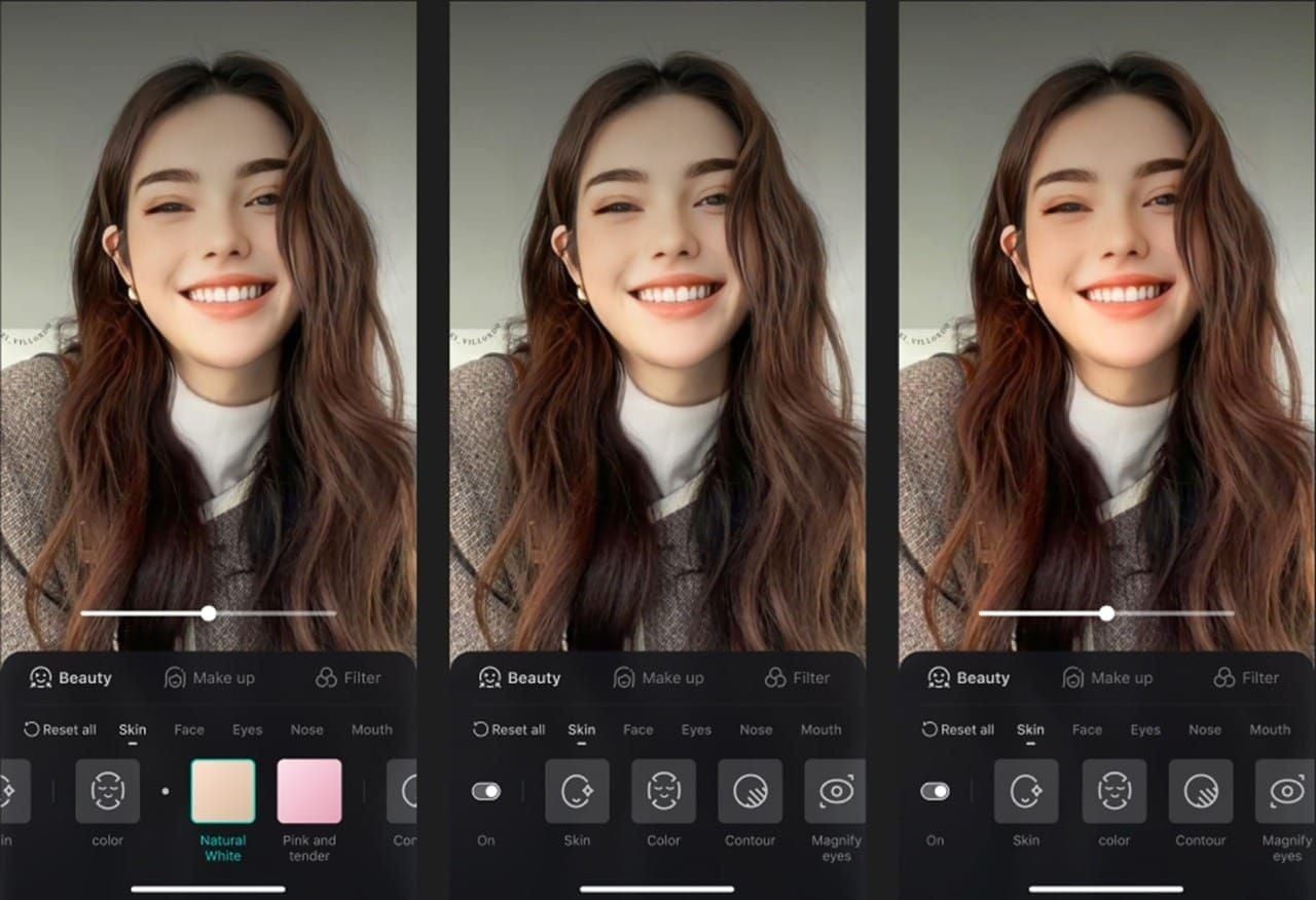 Bigo Live PK punishment filter distortion comparison before and after