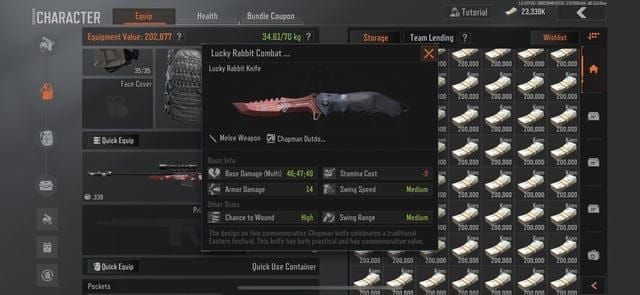 Comparison of Arena Breakout top melee weapons Arasaka SpecOps Blade, Banishing Blades, and Riptide Striker with damage stats