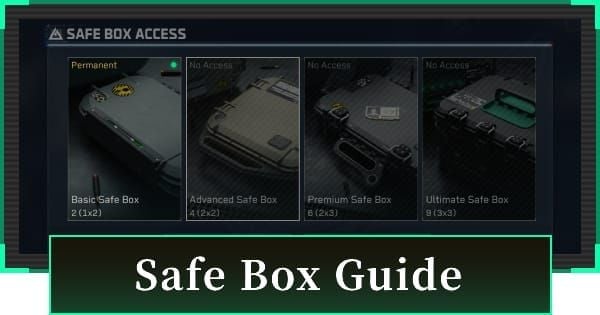 Delta Force 3x3 Safebox interface with 9 storage slots