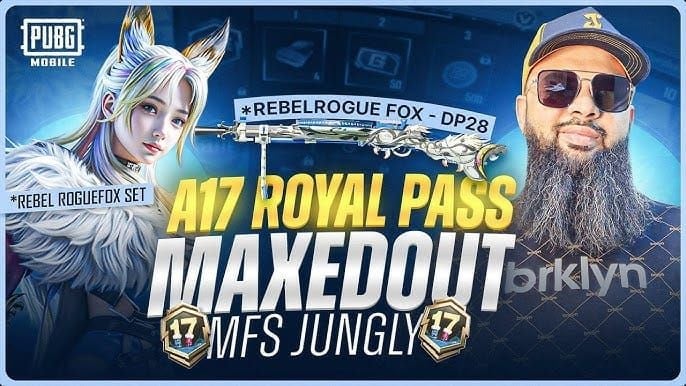 PUBG Mobile Rebel Rogue Fox character set from A17 Royale Pass
