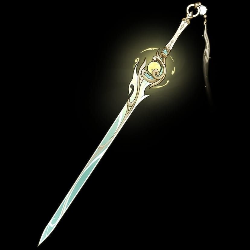 Genshin Impact Lightbearing Moonshard 5-star sword at level 90 with 542 Base ATK and 88.2% CRIT DMG