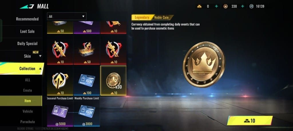 Blood Strike in-game Currency Details interface displaying Endless Ultra Stash pity counter