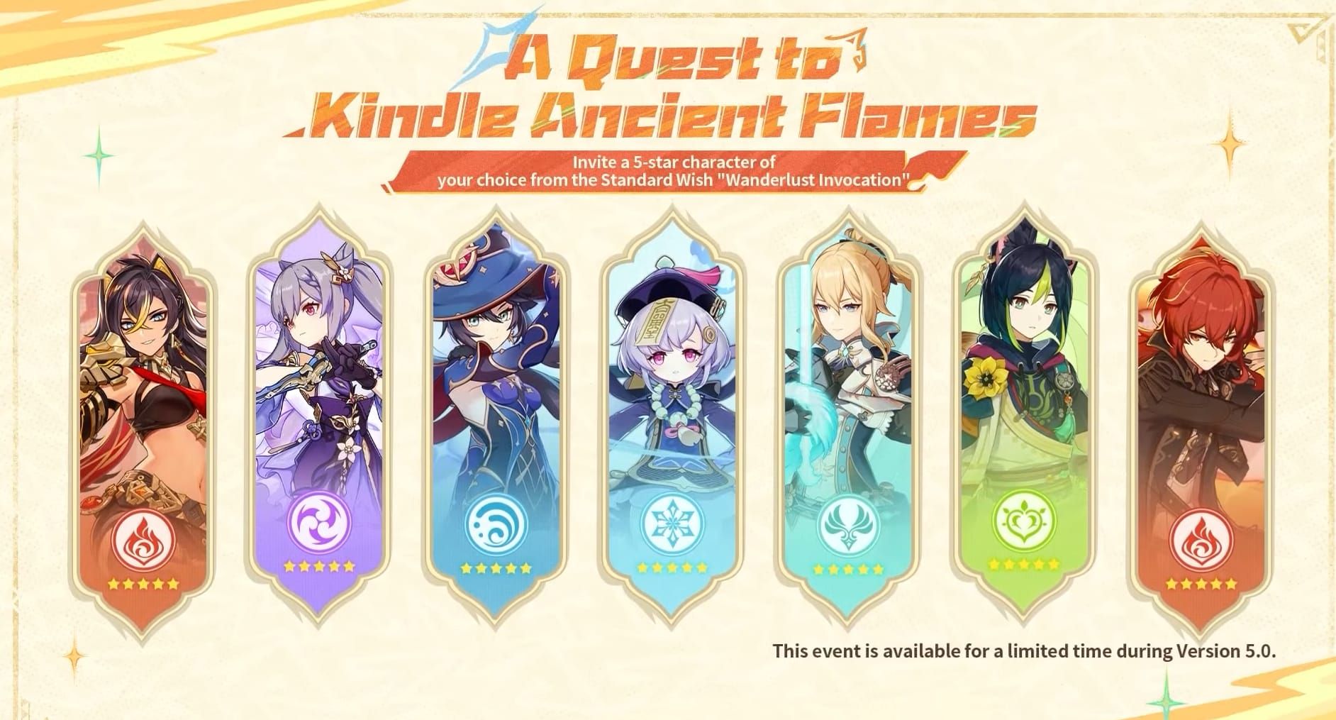 Genshin Impact Lantern Rite character selector interface displaying roster constellations and options