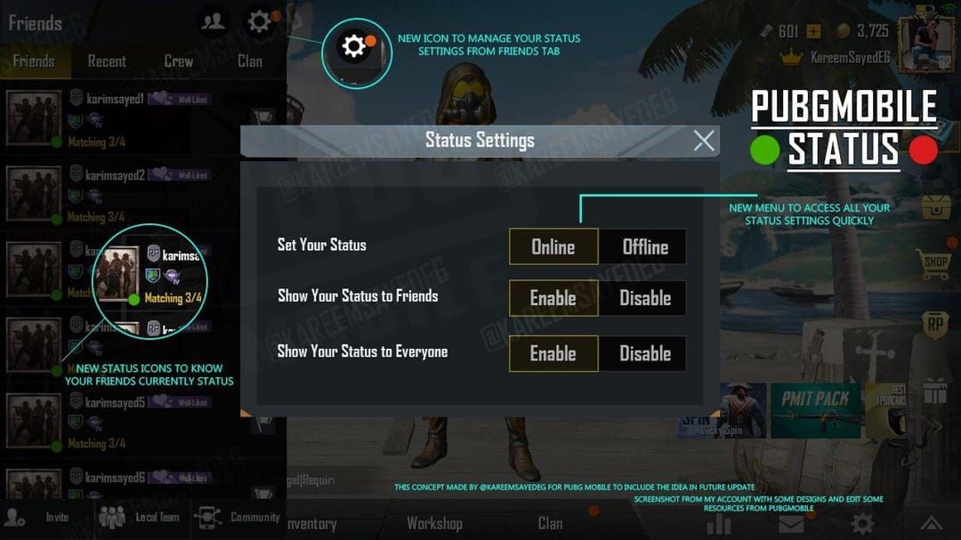 Скриншот проверки статуса Test Server в PUBG Mobile