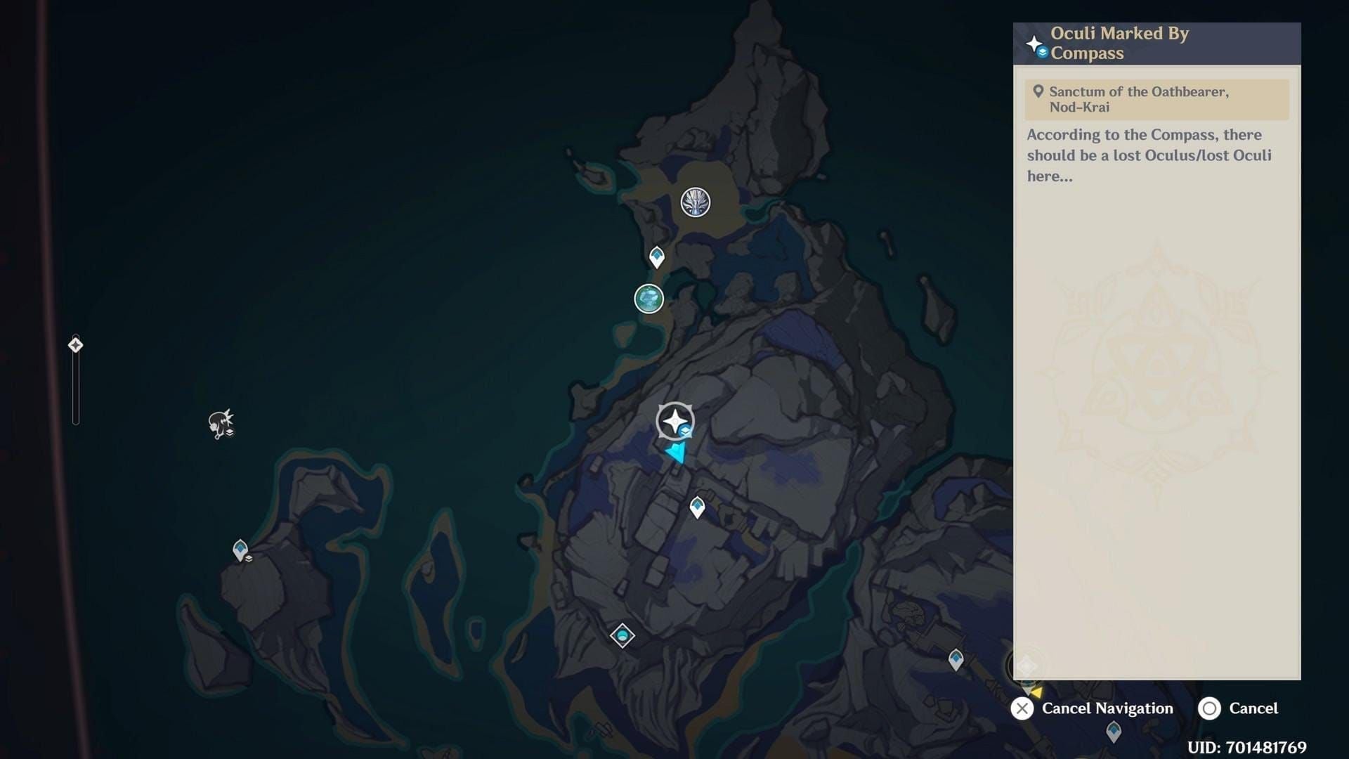 원신 노드크라이 루나 오큘리 수집 카운터 UI 스크린샷