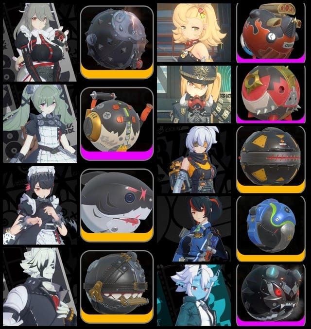 Zenless Zone Zero comparison of Angel in the Shell vs Weeping Gemini W-Engines