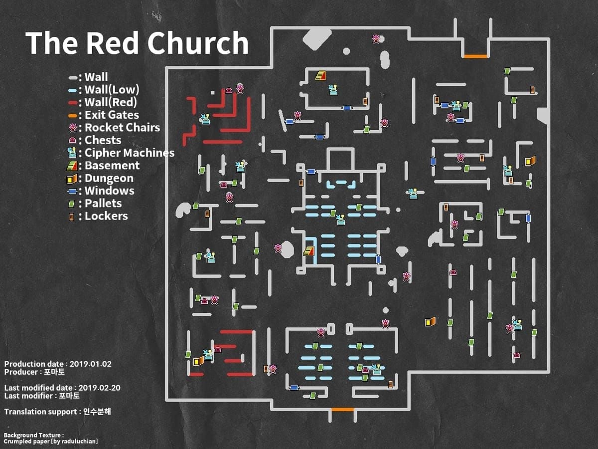 Identity V Red Church map highlighting open spaces for COA IX strategies