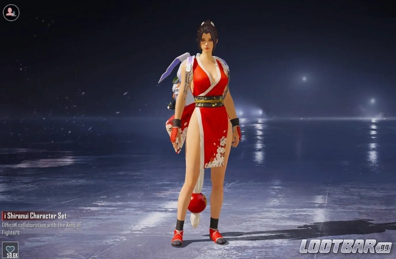 PUBG Mobile UC KOF Mai Shiranui mythic outfit character art