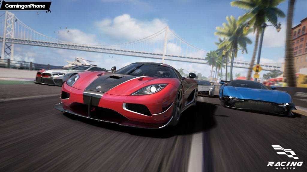 Racing Master SEA in-game gem delivery notification banner with quantity and timestamp