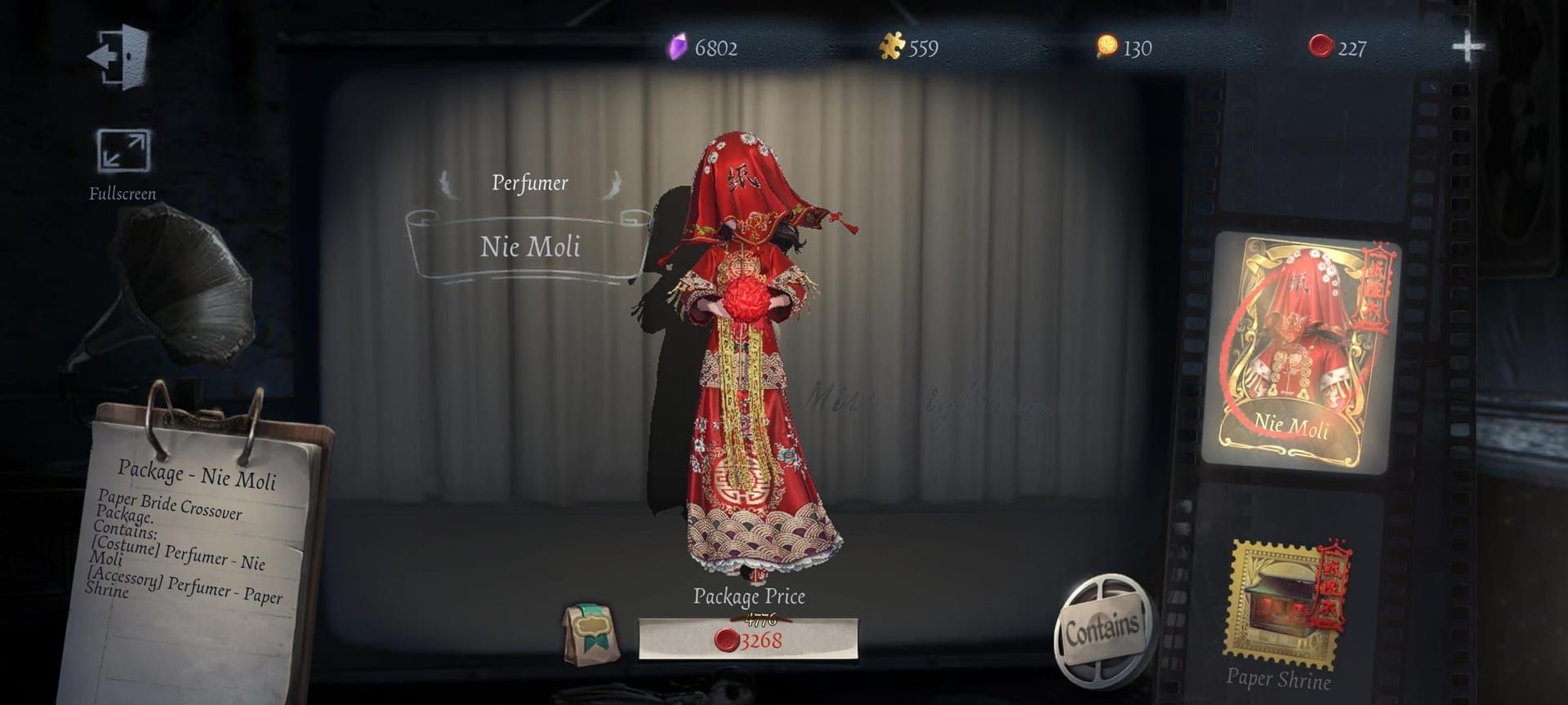 Fluttering Heart Package vs individual costumes cost comparison in Identity V, showing 32% savings