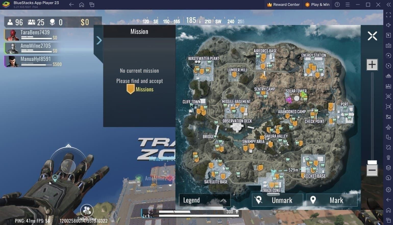 Blood Strike map showing Sudden Death Flag locations for strategic positioning