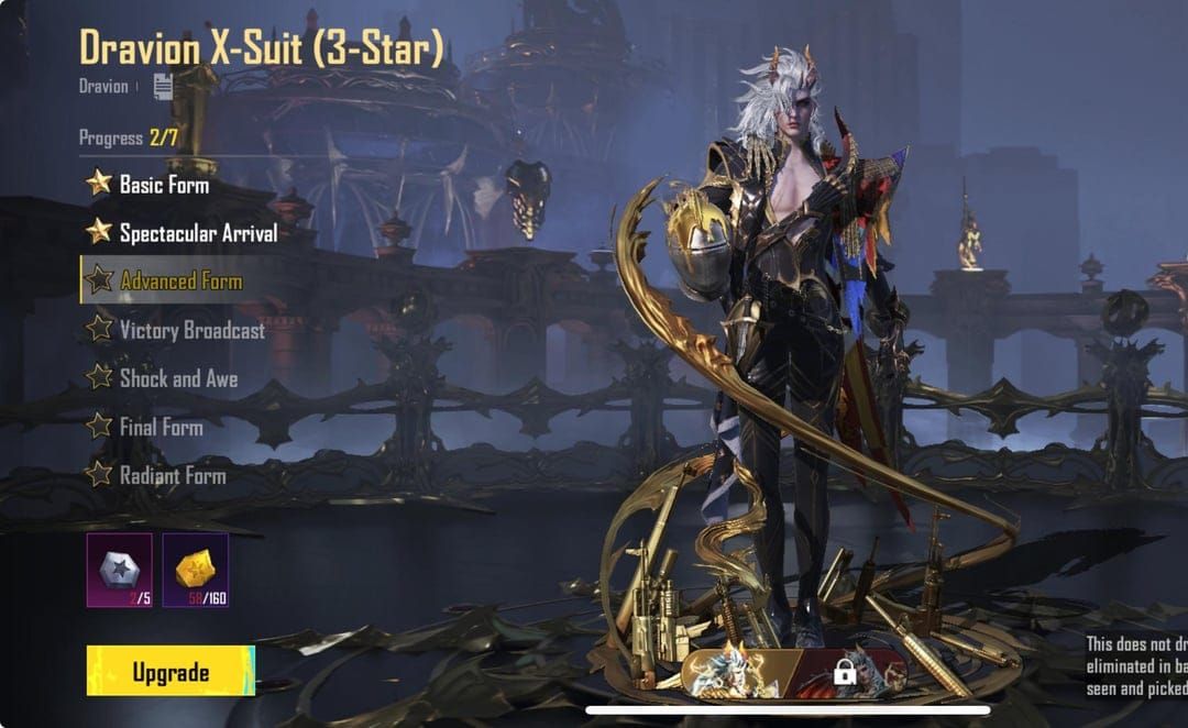 PUBG Mobile UC Golden Pharaoh X-Suit Tier 3 max effects comparison