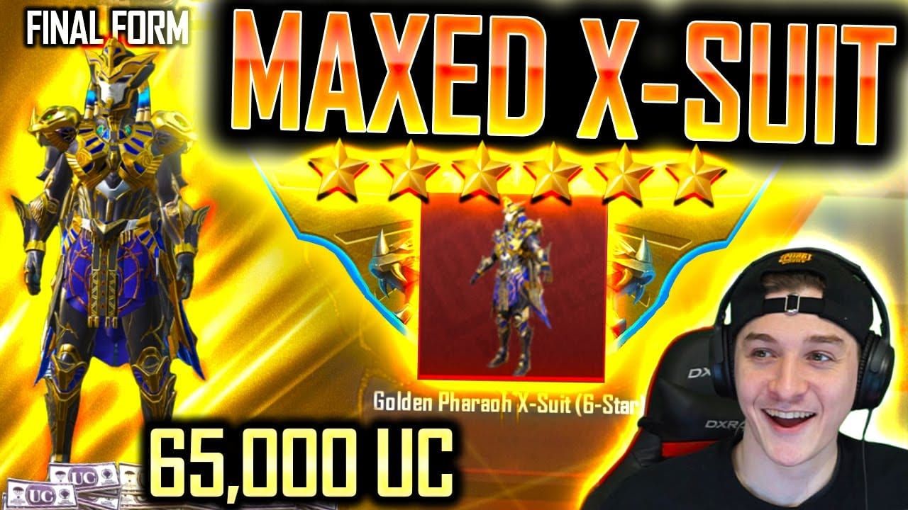 Golden Pharaoh X-Suit Level 1 to 2 evolution preview PUBG Mobile UC