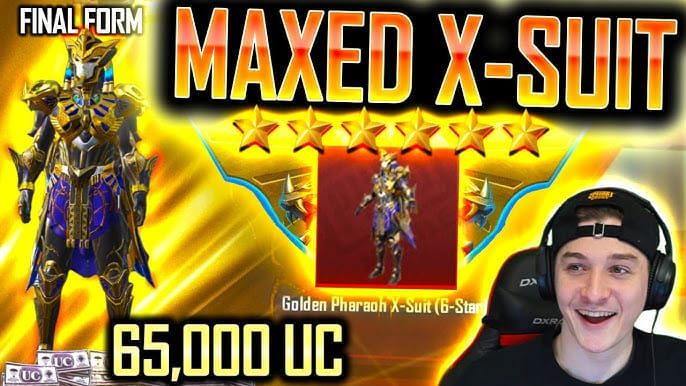 PUBG Mobile Golden Pharaoh X-Suit fully evolved with golden aura and animations