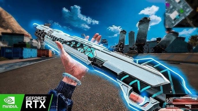 Blood Strike MP155 shotgun equipped with chrome gun skin