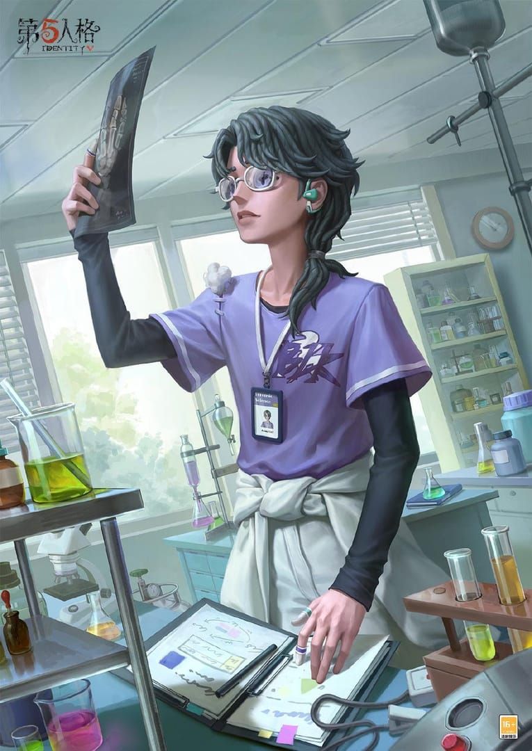 Identity V BLK.AESOP Embalmer esports skin full character artwork displaying purple esports design and branding