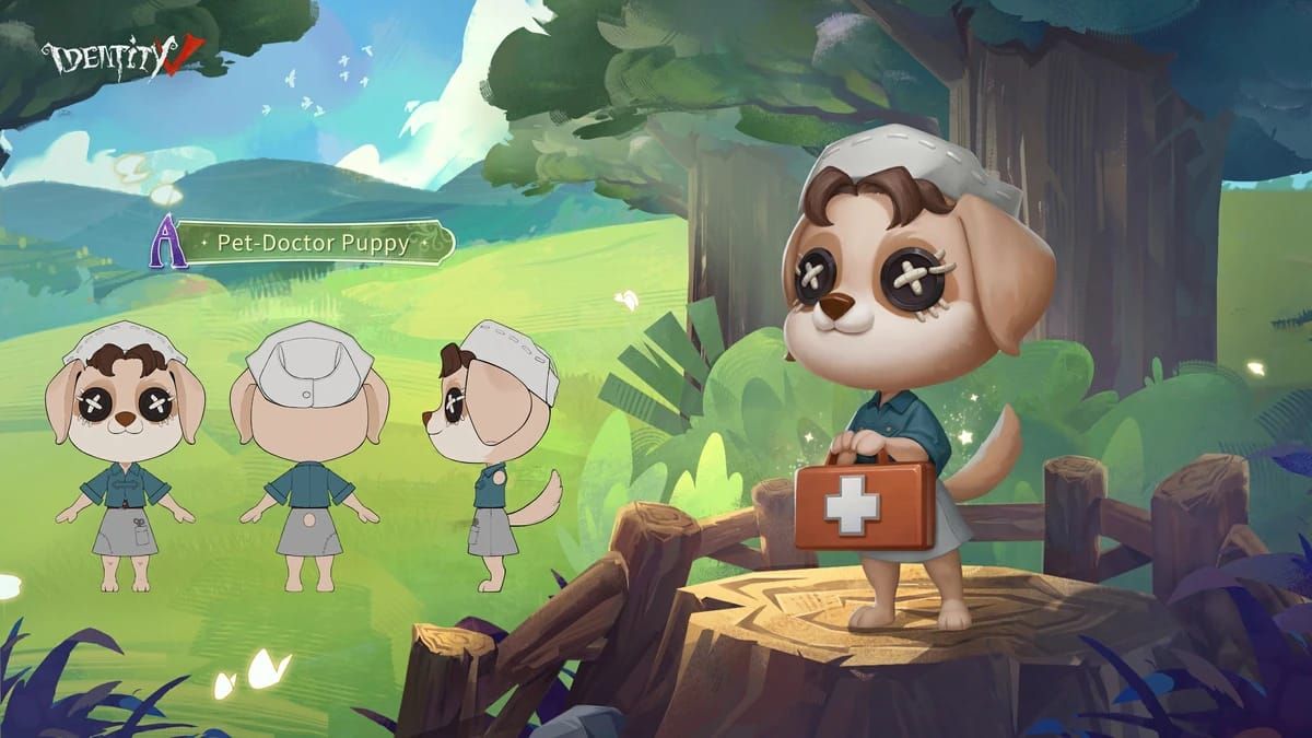 Identity V Doctor Puppy pet artwork in event cage for recharge guide