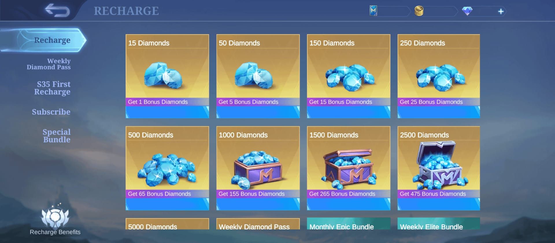 Instructional guide for recharging diamonds in Mobile Legends Bang Bang via User ID entry