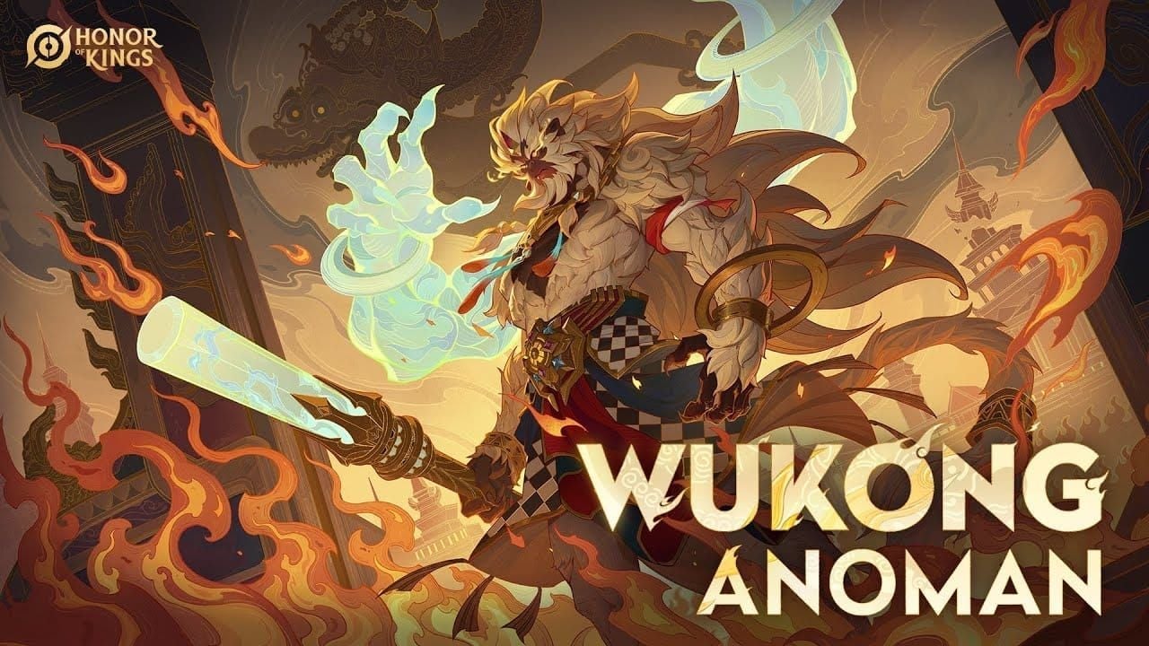 Honor of Kings Wukong Anoman skin artwork inspired by Indonesian Wayang Kulit