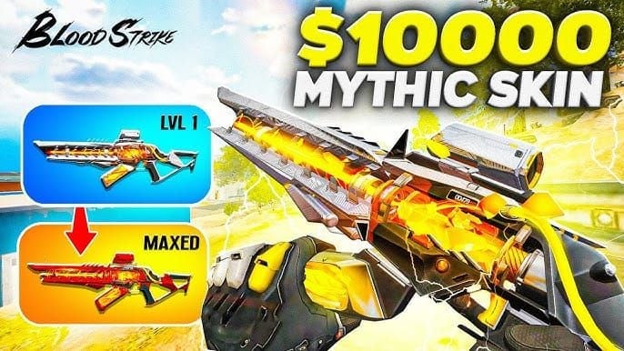 Comparison of Stellar SCAR and Ultra Origin-12 skins in Blood Strike, showing design and stats