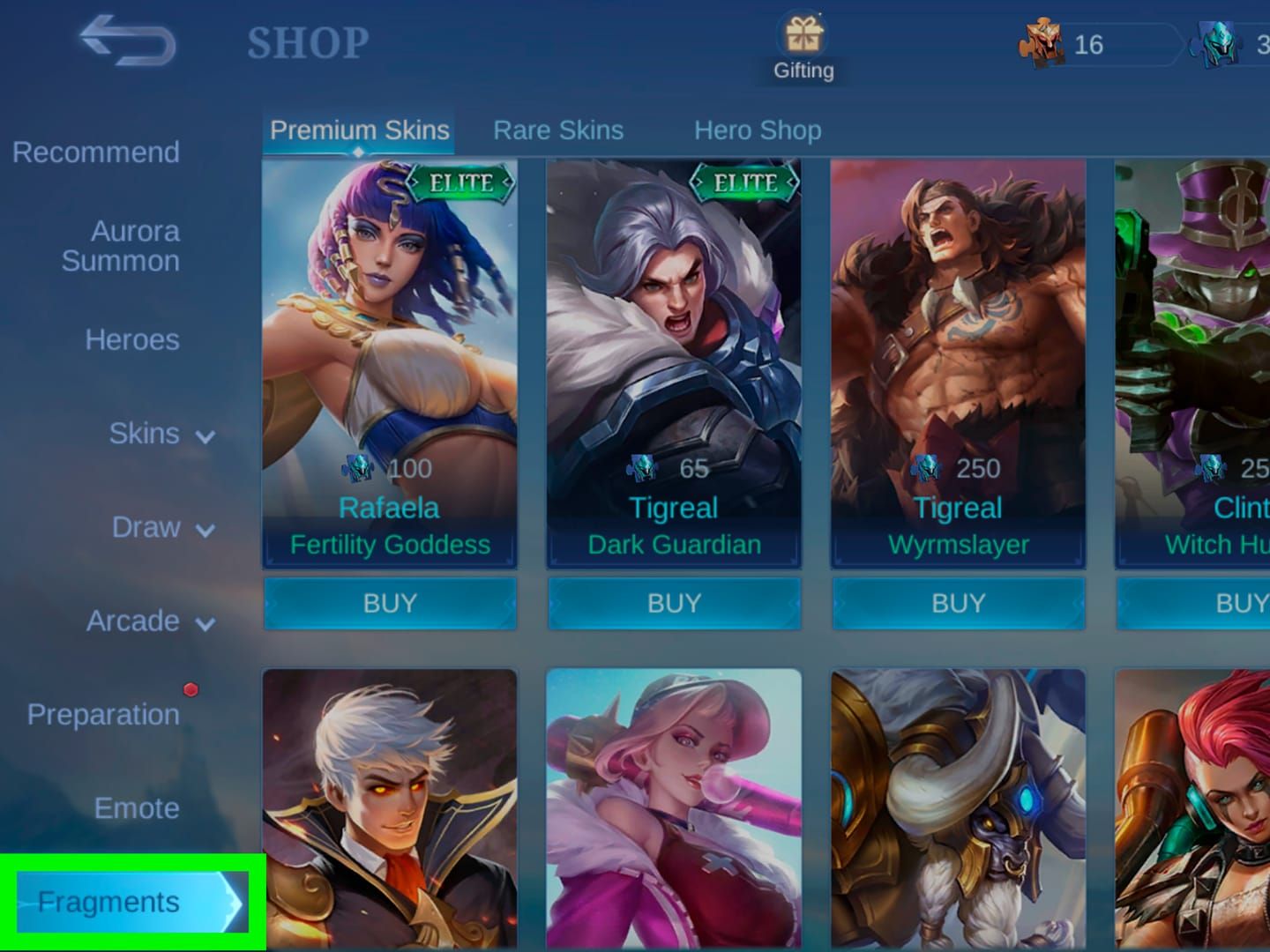 Mobile Legends Bang Bang shop interface comparing Marcel and March 2026 skins diamond costs