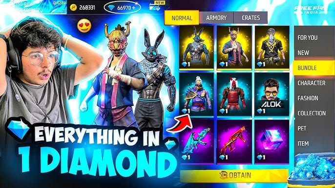 Comparison of Free Fire Diamonds top-up bundles 100+25 and 210+53 for Advance Server eligibility