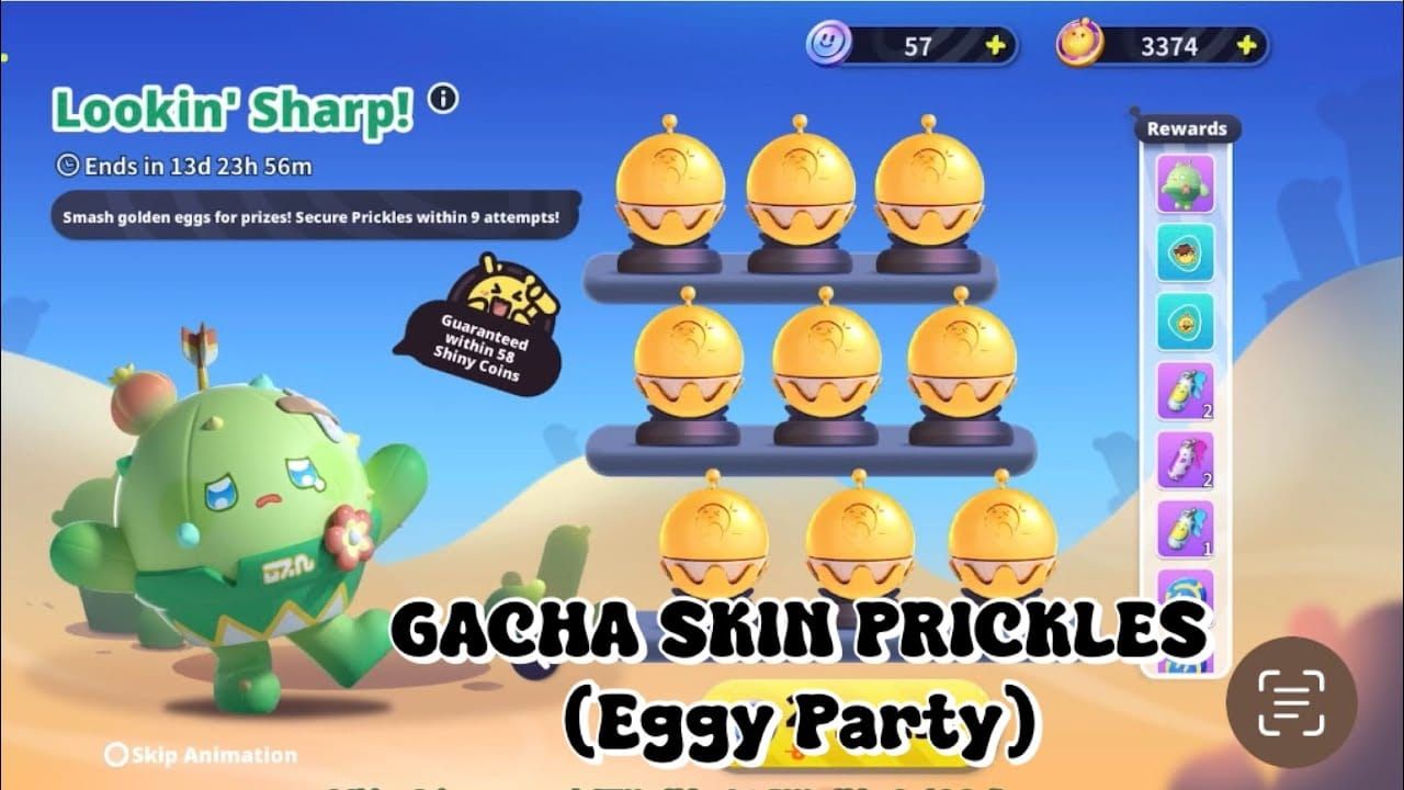 Eggy Party Eggy Coins Lucky Draw interface with 170-draw pity guarantee