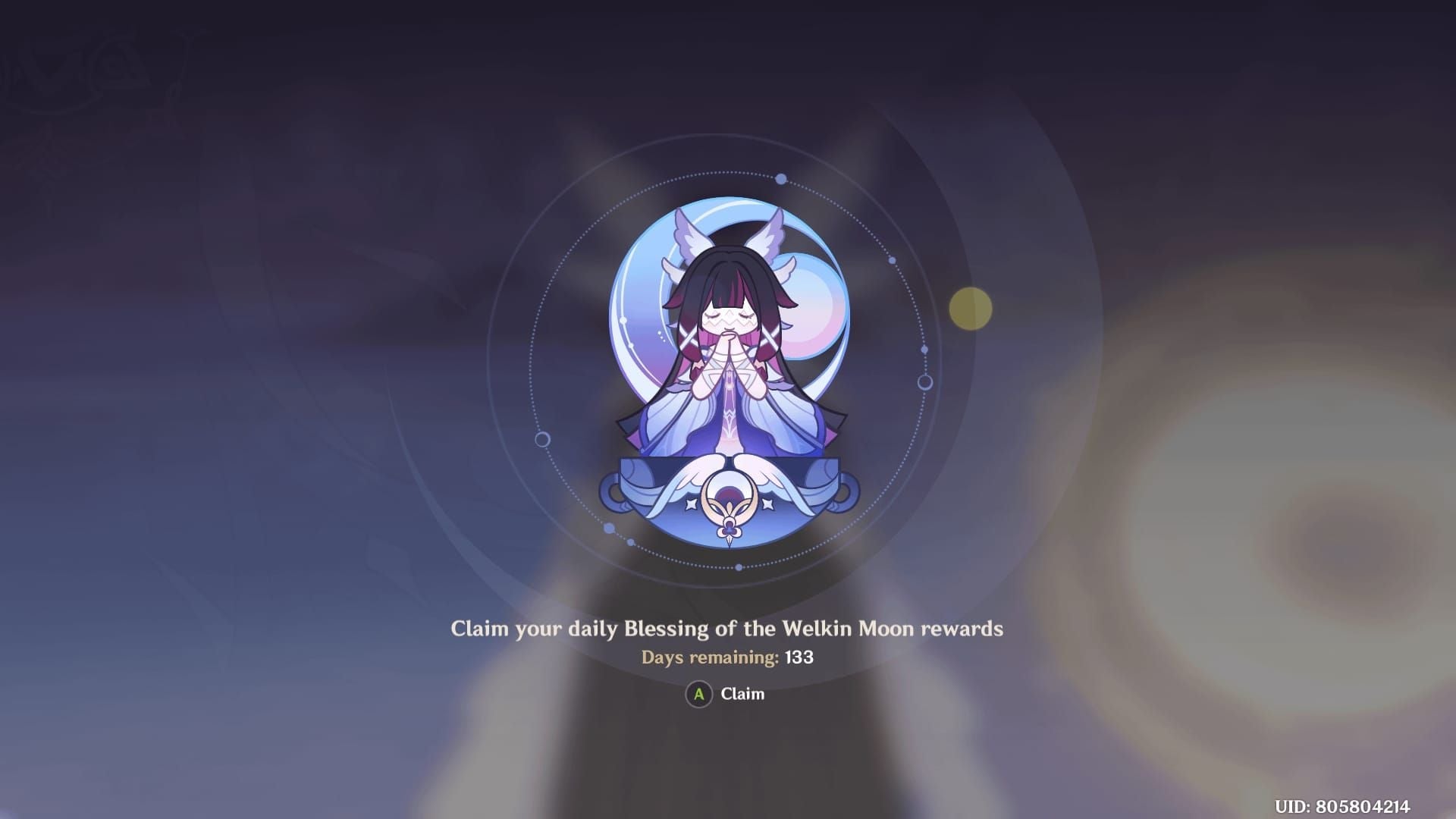 원신 웰킨문 월정액 구매 및 혜택 화면