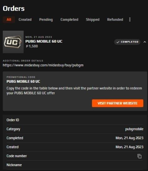 Official PUBG Mobile UC code redemption center web interface