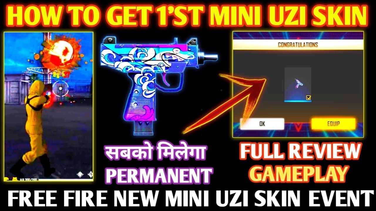 Free Fire Mini Uzi Uncharted Voyager gun skin from OB52 Battle Pass