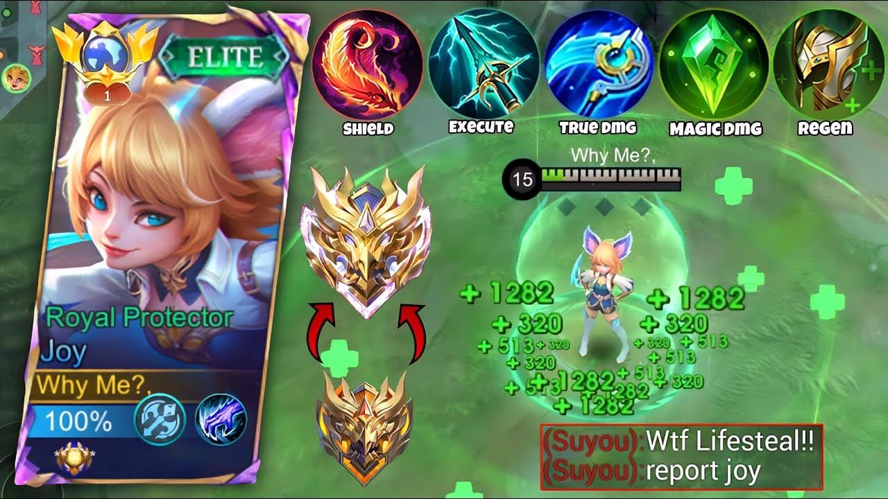 Comparison of 7 Joy build strategies in Mobile Legends Bang Bang Patch 1.9.20A1