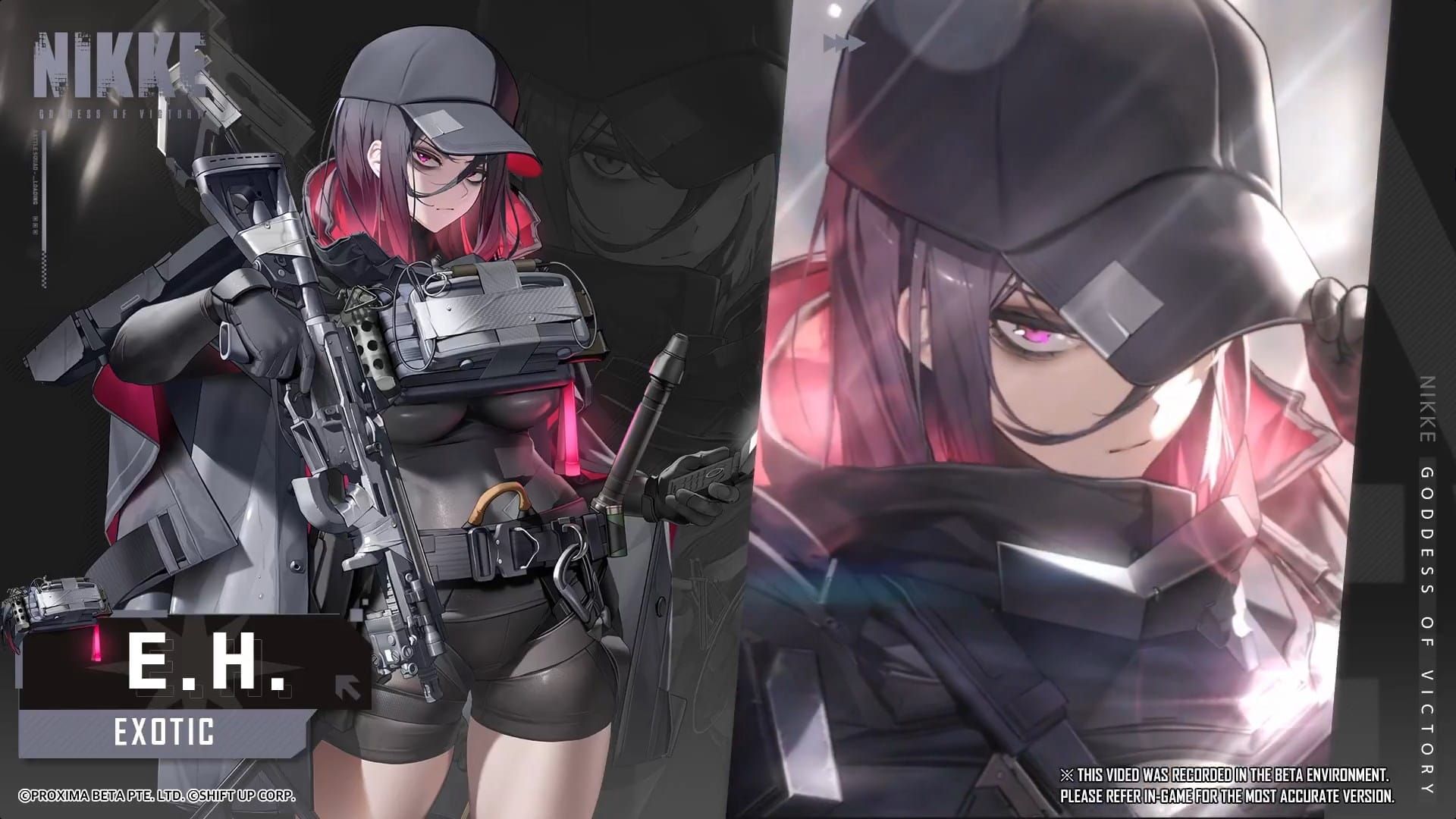 NIKKE E.H. S1 skill screenshot displaying 4-stack ammo cap mechanic