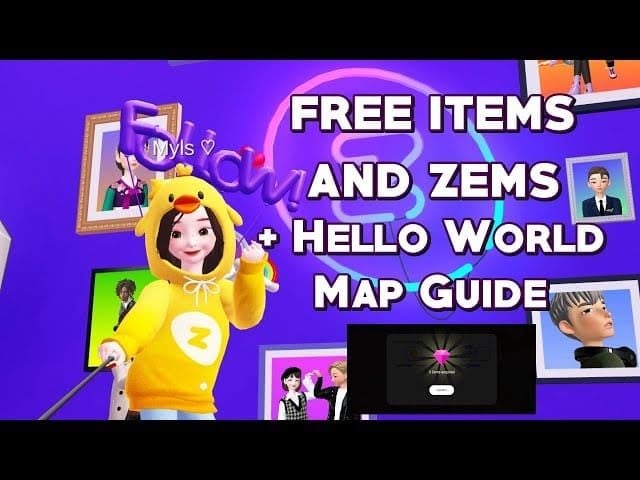 ZEPETO Hello World Map quests locations for ZEM rewards