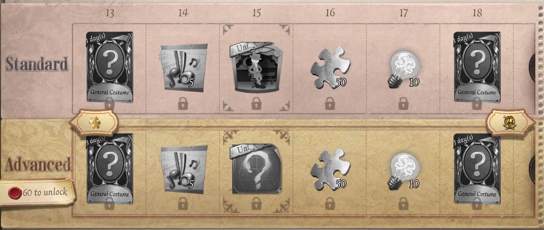 Identity V Season 39 premium and free season pass interface with Echo yields and cosmetics