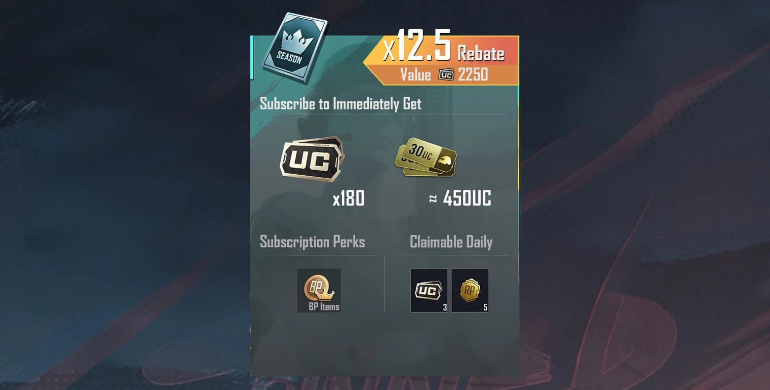 PUBG Mobile UC purchase packs interface screenshot