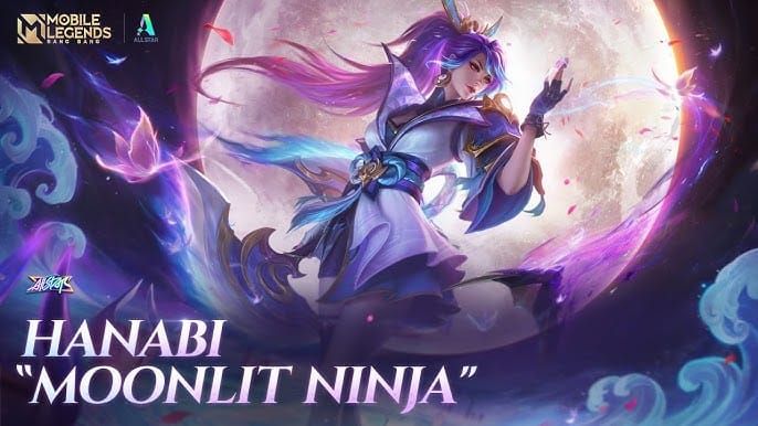 Hanabi Twin Crescent skin artwork from Mobile Legends Bang Bang Dazzling Golden Spin event