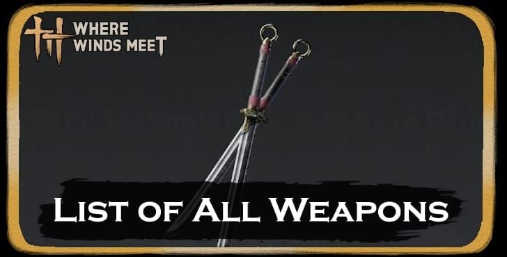 Comparison chart of Yan's best weapon pairs in Where Winds Meet, including Strategic Sword and Thundercry Blade setups