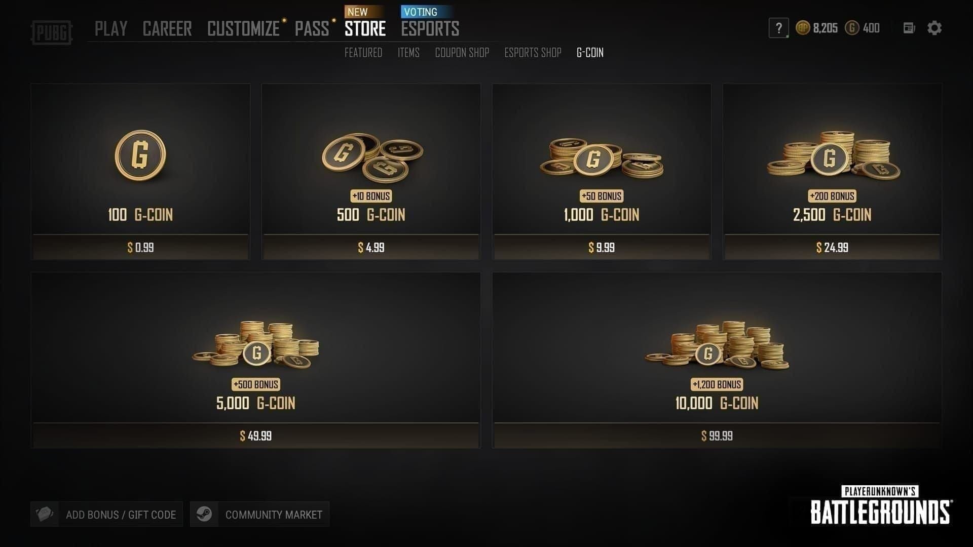 Comparison of legitimate vs fake PUBG G-Coin CDK pack sizes