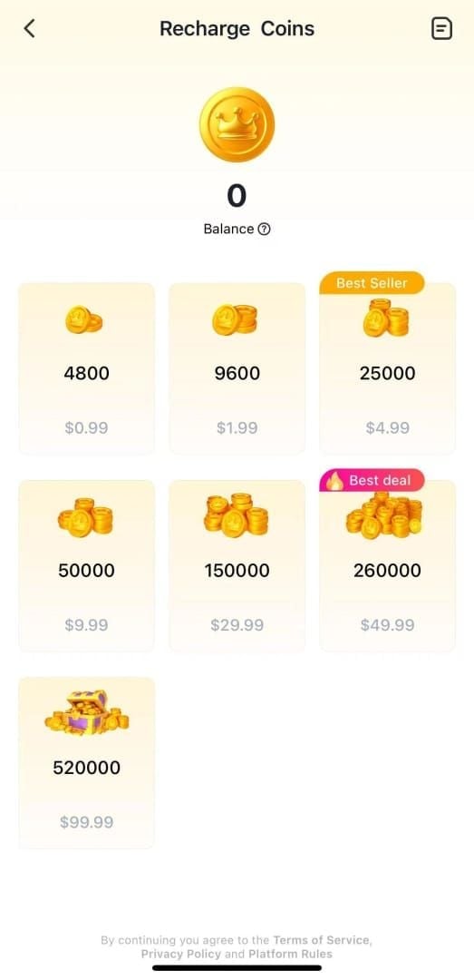 SUGO Coins mobile app ME tab profile screen displaying numeric User ID