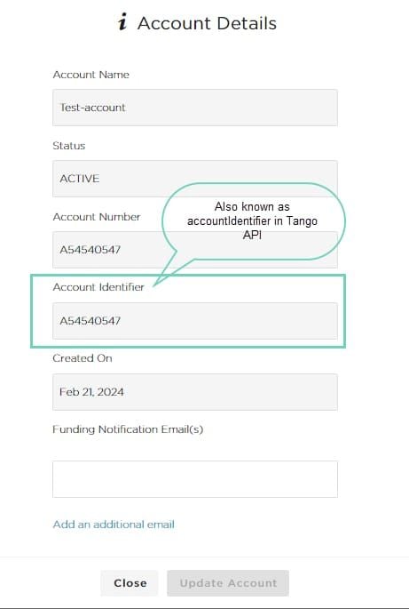 Tango app profile screen displaying numeric UID below username