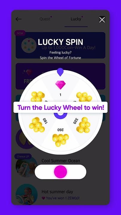 ZEPETO Lucky Spin reward choice between ZEM and Coins