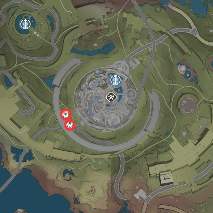 Wuthering Waves map of Fractsidus locations southwest of Startorch Academy