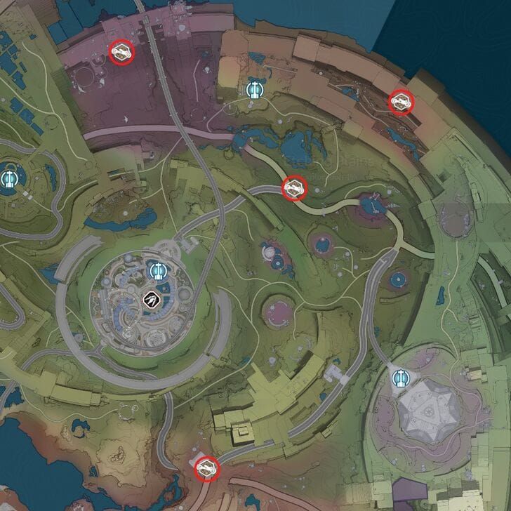 Map showing Flora Reindeers location near Route Constructor Racing Challenge XI in Wuthering Waves
