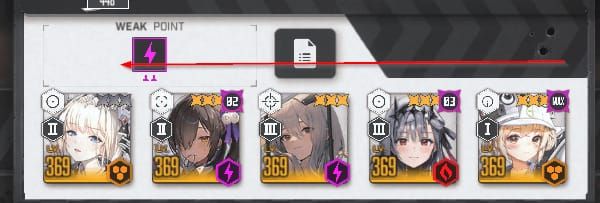 Goddess of Victory NIKKE campaign team setup with Crown and Red Hood